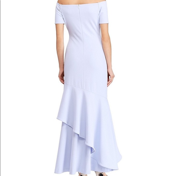 Ralph Lauren Woman Off-Shoulder Crepe Lilac Dress - Picture 2 of 3